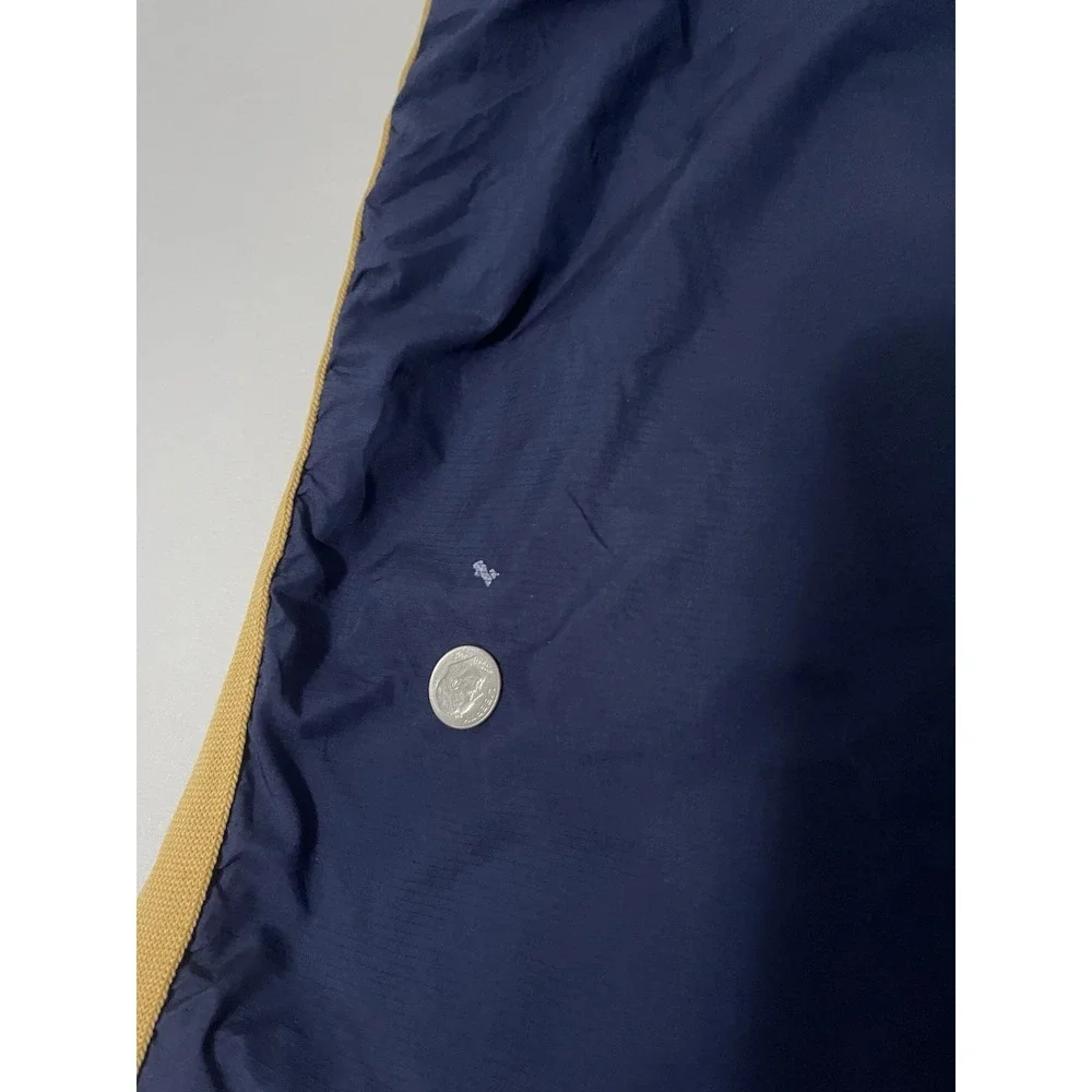 VINTAGE Nike Men Activewear Track‎ Pants S Blue Gold Swoosh Pockets Drawstring